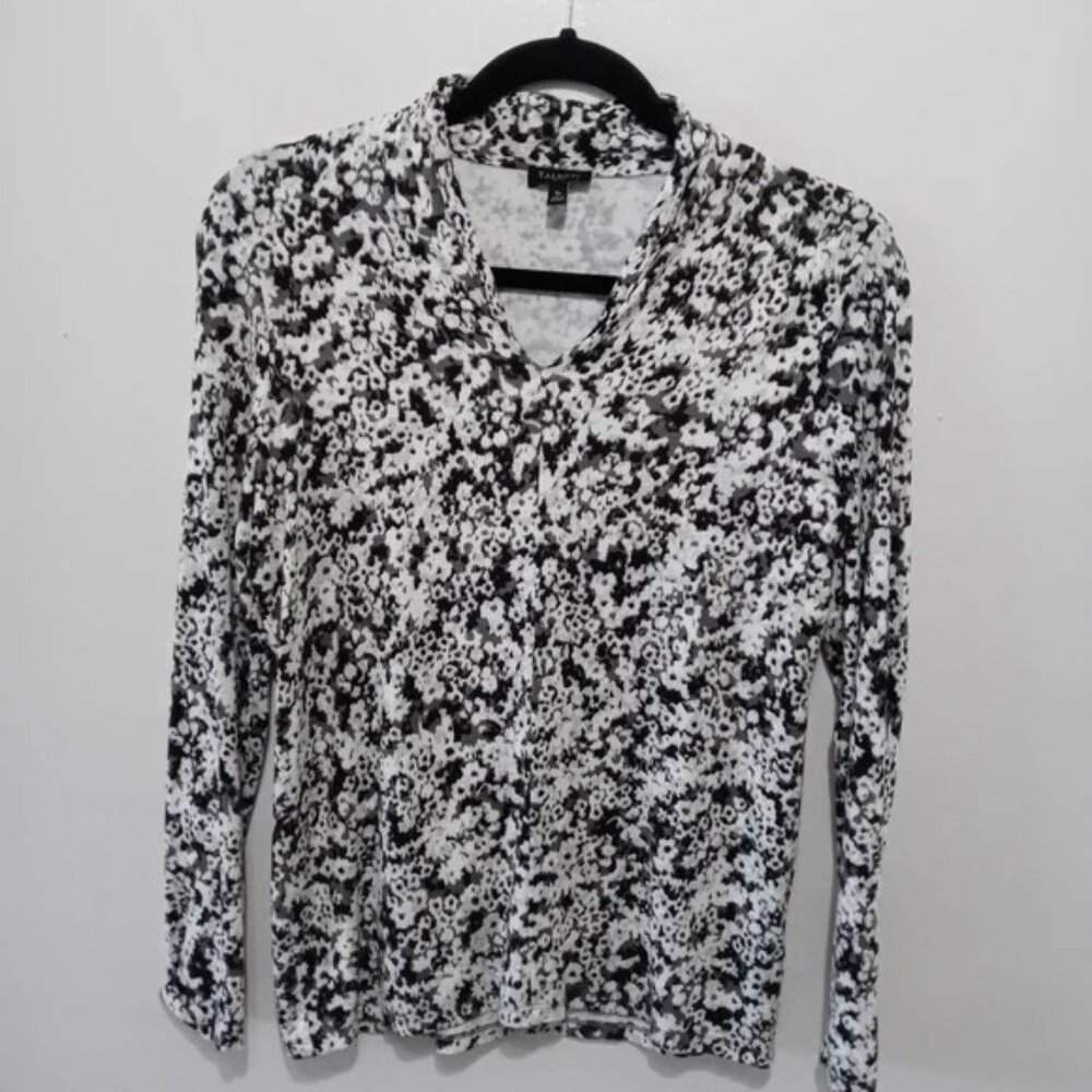 Talbots Long Sleeves Stretch Floral Print  Blouse Small Petites